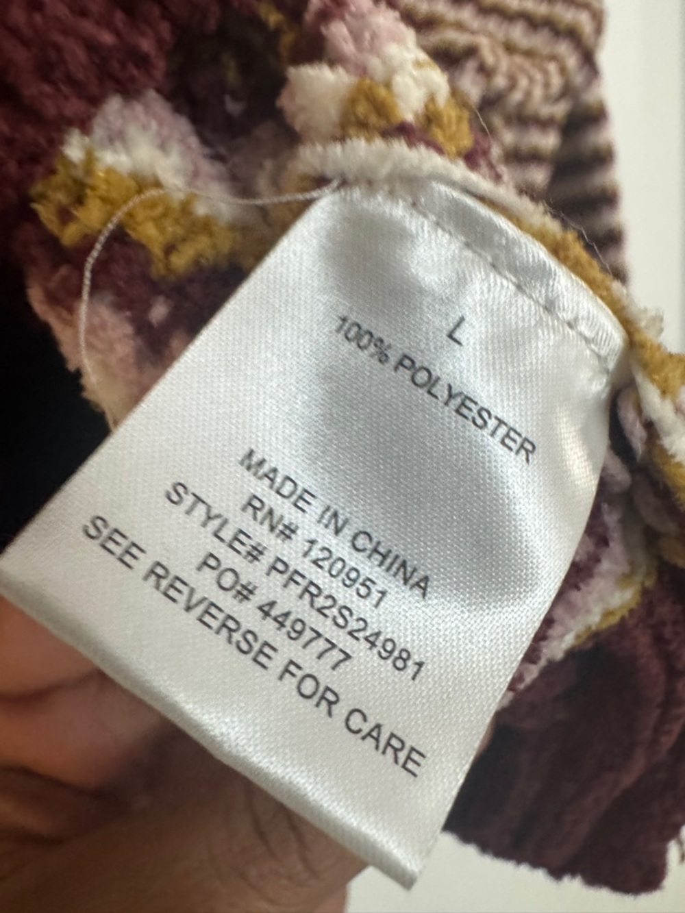 Pink Republic Striped V-Neck Sweater in Burgundy, Cream & Mustard cropped - Picture 7 of 7